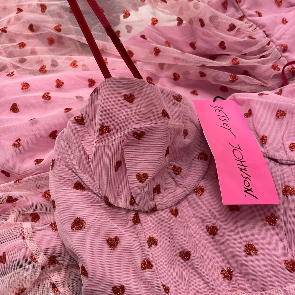 BETSEY JOHNSON Foil-Printed Tiered Sweetheart Dress LAST AVAILABLE🔴 - Picture 8 of 10